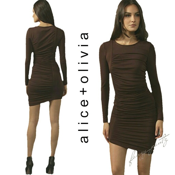 Alice And Olivia Ruched Dress Long 